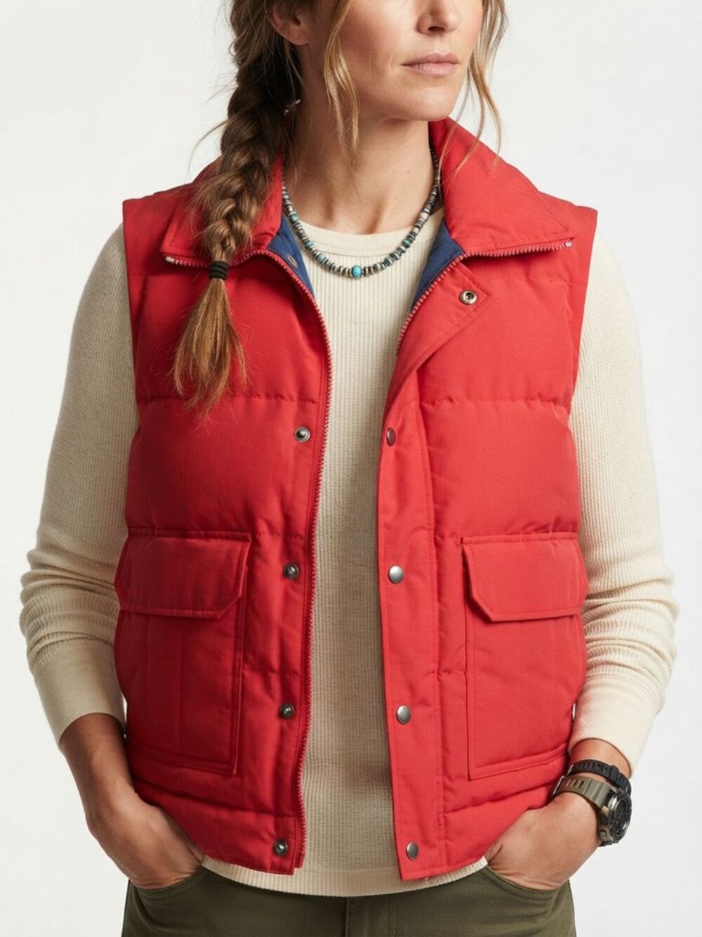 Vintage 80s Inuvik Outdoor Gear Feather Filled Quilted Vest Red Puffy Gorpcore
